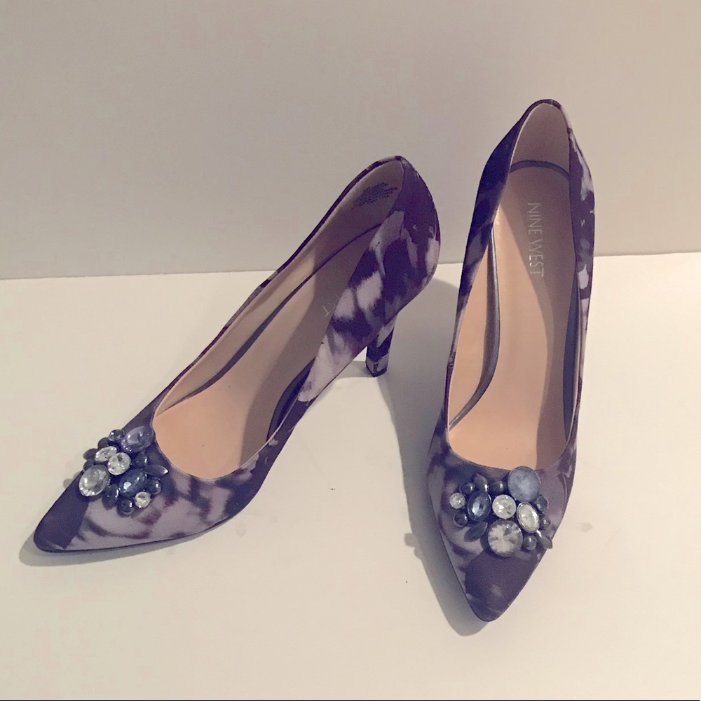 Nine West Purple Camo Embellished Heel